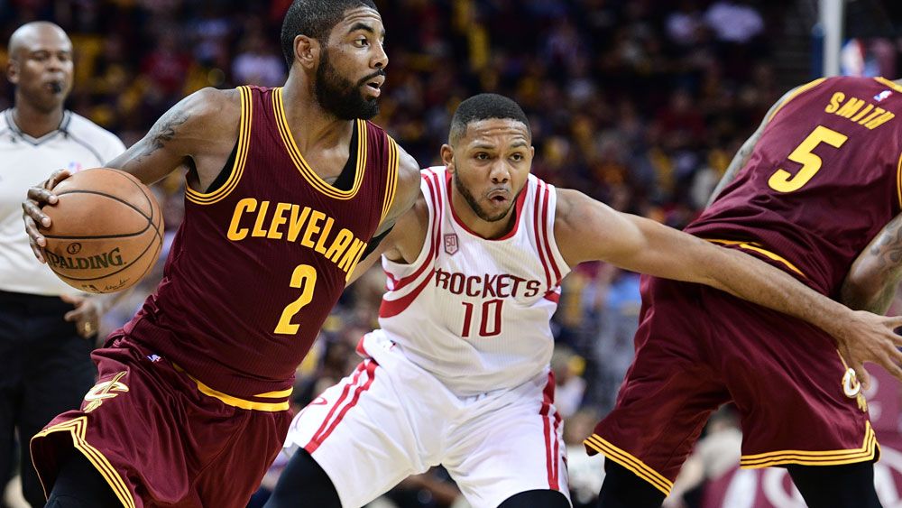 Kyrie Irving on the attack against the Rockets.(AAP)