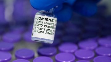 Vials of the Pfizer/BioNTech Comirnaty vaccine.