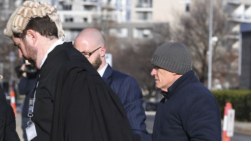 David Eastman arrives at the Supreme Court in Canberra, Monday, June 18, 2018. Today is the first day of the retrial of David Harold Eastman, who was previously convicted for the murder of Colin Winchester.