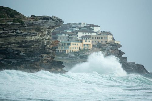 The strong waves are expected to move further offshore on Wednesday and the risk level to be downgraded (AAP).