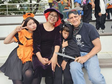 BBC dad Robert E. Kelly and his family 