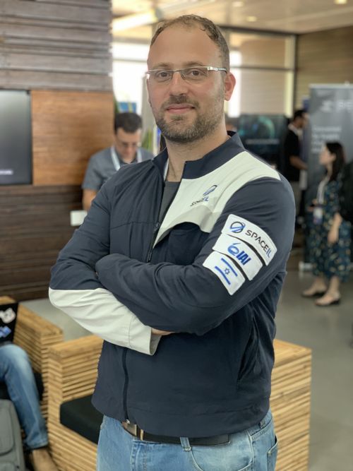 SpaceIL co-founder Kfir Damari at Cyber Week at Tel Aviv University.