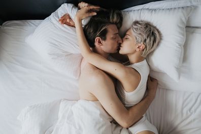 Man and woman in bed