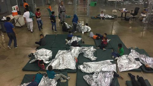 The enclosures where migrant children are being held in the US. (AAP)