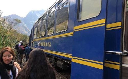 Images posted on social media showed a train from Inca Rail and another from PeruRail pressed up against each other on a rail track.