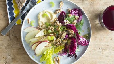Recipe: <a href="https://kitchen.nine.com.au/2017/08/10/15/47/new-waldorf-salad" target="_top">New Waldorf salad</a>