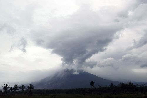 The Semeru volcano erupts in Indonesia