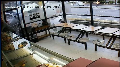 CCTV captured the moment the vehicle smashed through the entrance to the store. (Kiro 7)