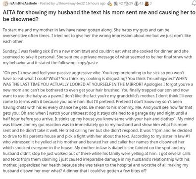 The woman has shared her MIL's text on Reddit, asking for advice.