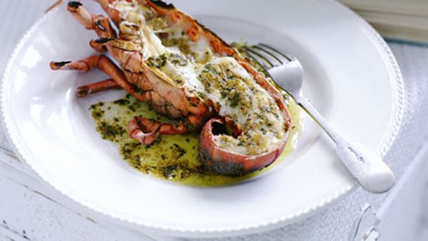Grilled lobster with mustard and burnt butter