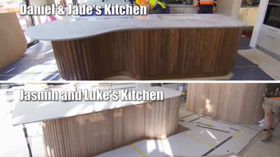 Daniel and Jade's Kitchen counter vs Jasmin and Luke's. Inspiration or plagiarism? You decide. The Block 2020.