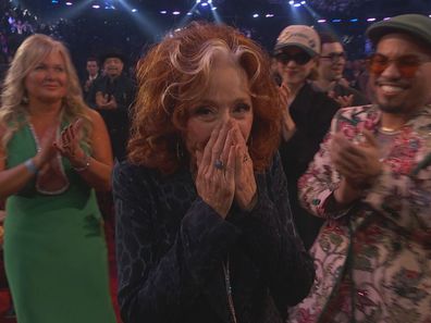 Bonnie Raitt wins Song of the Year at the 2023 Grammys.