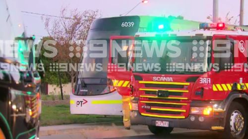 Two children have been taken to hospital after a tram collided with a car in Melbourne. (9NEWS)