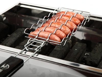 Metal Mesh Sausage Nonstick Grilling Basket, $28, <a href="https://www.amazon.com/Baskets-Sausage-Nonstick-Grilling-Barbecue/dp/B01I52Q4NG/ref=sr_1_233?s=home-garden&amp;ie=UTF8&amp;qid=1479357232&amp;sr=1-233&amp;keywords=barbecue+tools" target="_blank">Amazon</a>