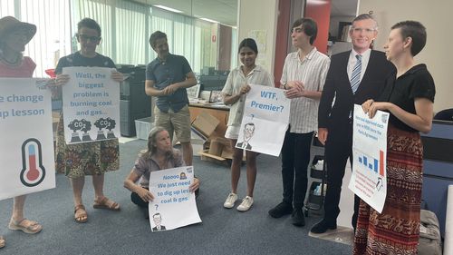 Climate protesters storm NSW Premier Dominic Perrottet's office