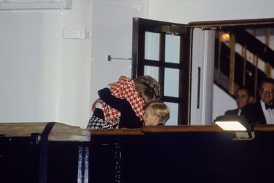 Princess Diana greets her sons in Canada.