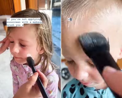 Mum shares the best way to apply sunscreen on kids. 