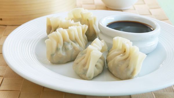 Steamed mixed mushroom wontons