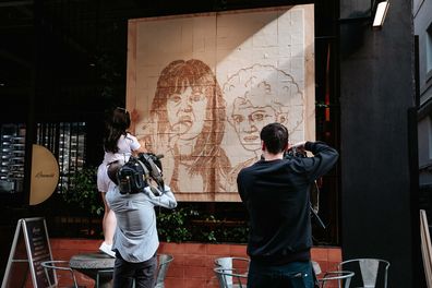 Fairy bread mural of Kath & Kim in Melbourne