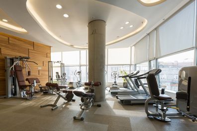 Interior of a modern hotel gym