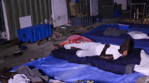 Up to 40 men are sleeping in one room, some on mattresses. (Supplied) 