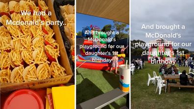 Parents slammed for hosting McDonald's birthday party for one-year-old daughter