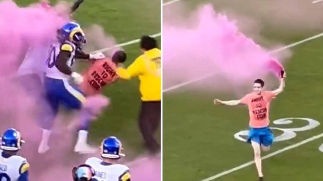 Protesting pitch invader files police report after being flattened by LA Rams star Bobby Wagner 