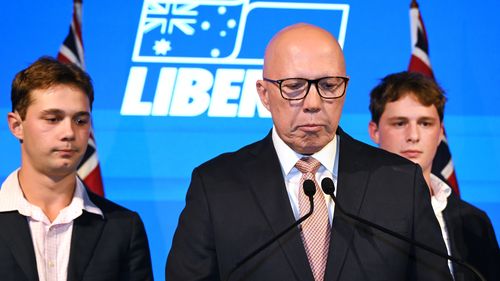 Opposition Leader Peter Dutton concedes defeat 