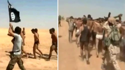 Stills from a graphic video of Syrian soldiers being executed.