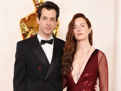 HOLLYWOOD, CALIFORNIA - MARCH 10: (L-R) Mark Ronson and Grace Gummer attends the 96th Annual Academy Awards on March 10, 2024 in Hollywood, California. (Photo by Mike Coppola/Getty Images)