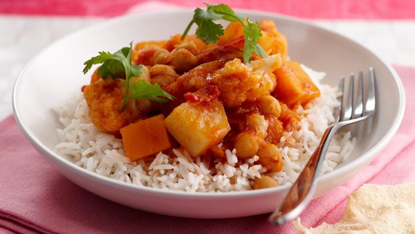 Pumpkin, cauliflower & chickpea curry for $10