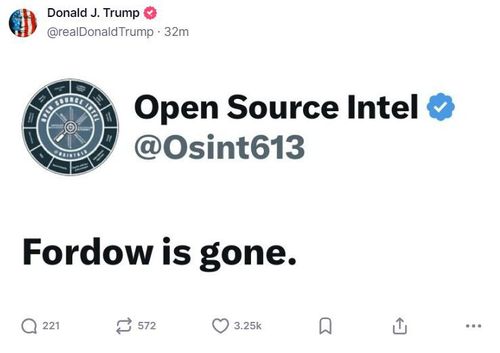 Donald Trump claims Fordow is gone in message to Truth Social