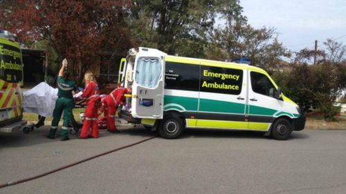 Paramedics at the scene. (Tracy Alexander/9NEWS)