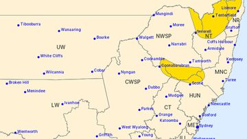 The Bureau of Meteorology has issued a severe thunderstorm warning for damaging winds and heavy rainfall for parts of the Northern Rivers, Mid North Coast, Hunter, North West Slopes and Plains and Northern Tablelands Forecast Districts.