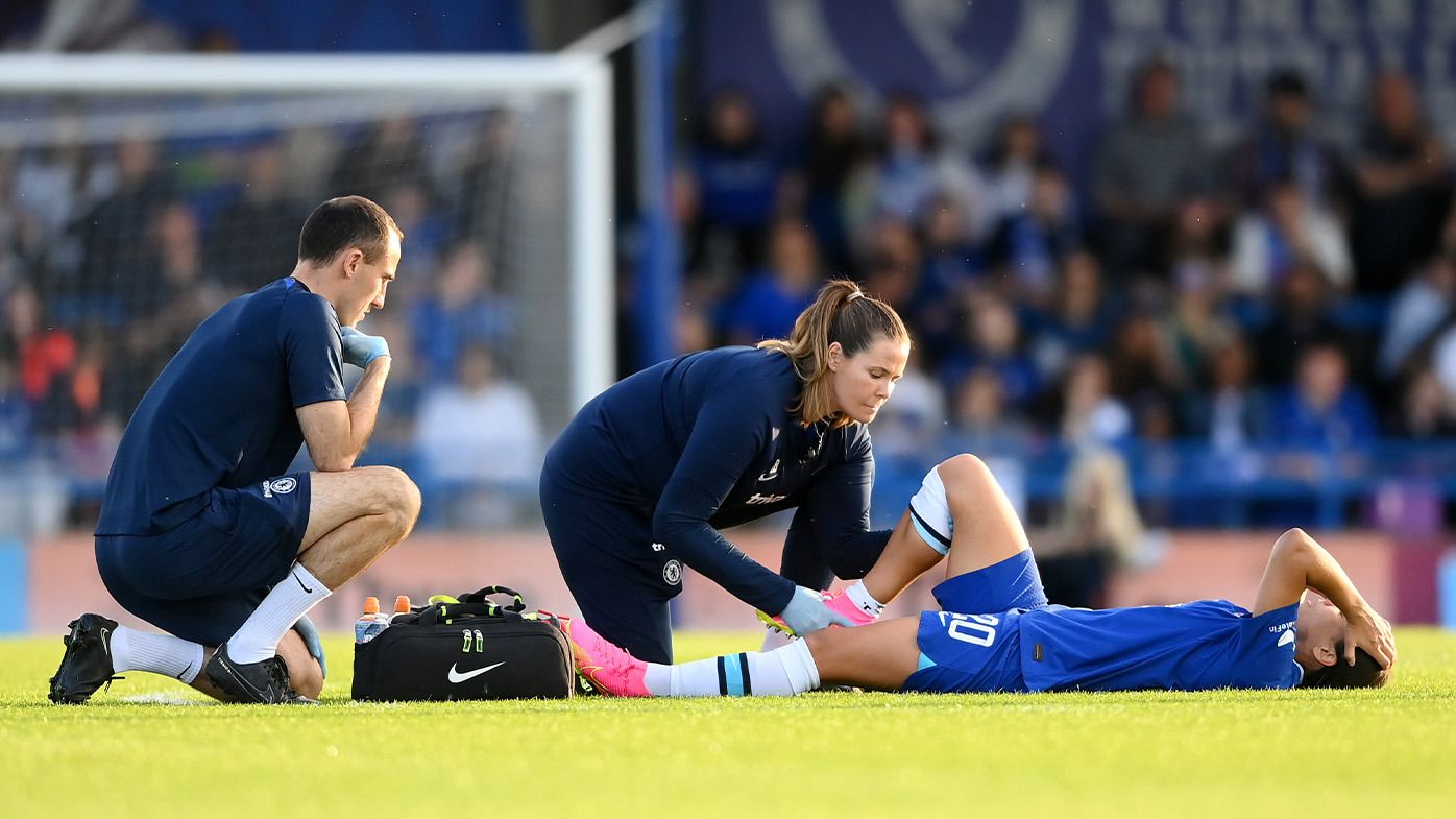 Sam Kerr injury scare hits Matildas on road to World Cup as Chelsea thumps Everton