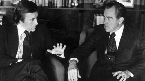 David frost is remembered as the man who interviewed Richard Nixon when he apologised for Watergate. (AAP)