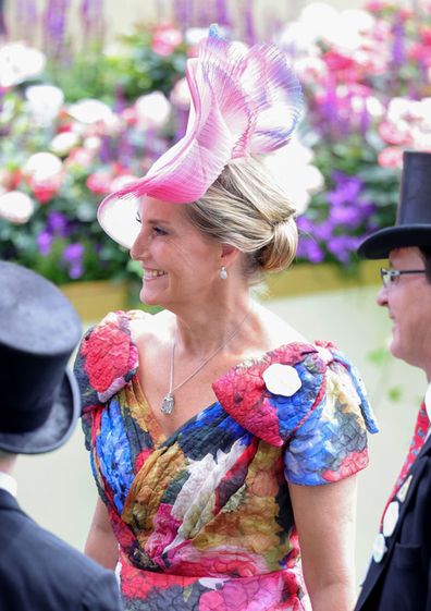 Sophie, Countess of Wessex arrives in the parade ring during Royal Ascot 2022 at Ascot Racecourse on June 16, 2022 in Ascot, England.