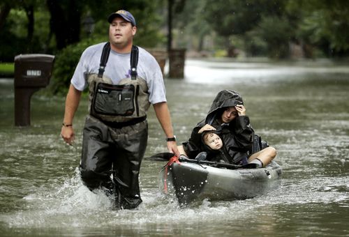 Evacuations are continuing to take place across Houston. (AP)