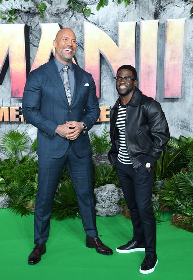 Dwayne Johnson, Kevin Hart, Jumanji premiere