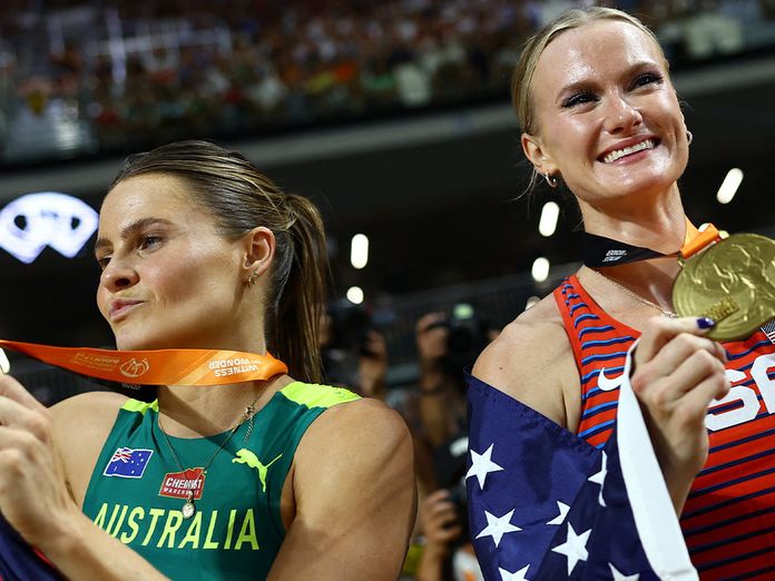 Pole vault pair agree to share gold medal at World Championships: 'Did we  just become best friends?!
