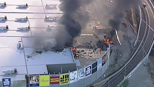 Thick black smoke from the crash could be seen across Melbourne.