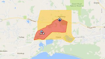 The bushfire warning area. (DFES)