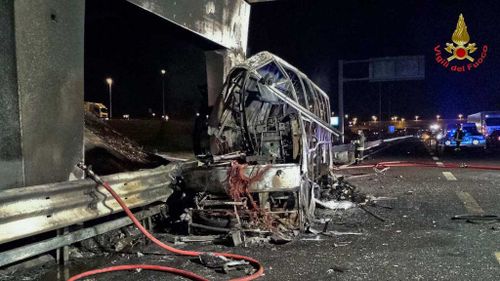 Hungarian bus crashes in Italy, killing 16
