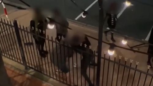 Video recorded by Rachel Hale showed children lashing out a pub patrons.