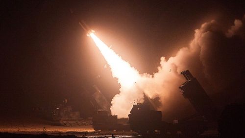 A missile is fired during a joint training between the United States and South Korea on June 6, 2022