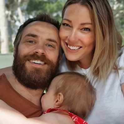 Sydney parents Andrew Byrne and Nikki Smith and their daughter, Piper.