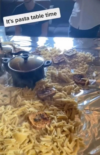 Pasta grazing table on TikTok