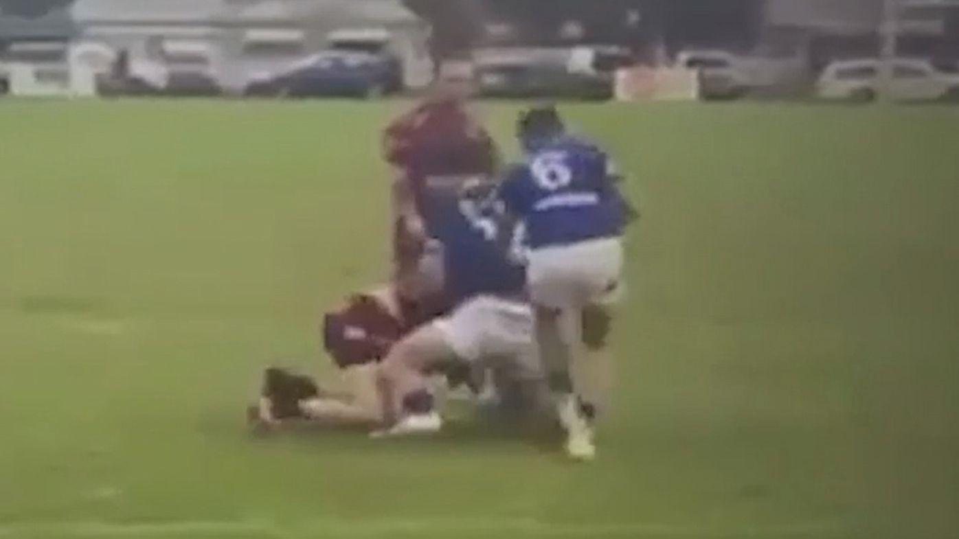 Curtis Scott is involved in a wild brawl while playing for Thirlmere.