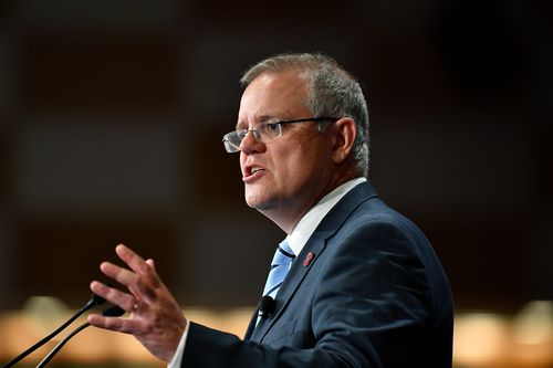 Scott Morrison giving a speech to Lifeline last week.