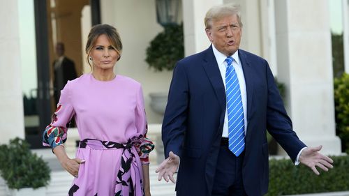 Former President Donald Trump with Melania Trump at a GOP fundraiser